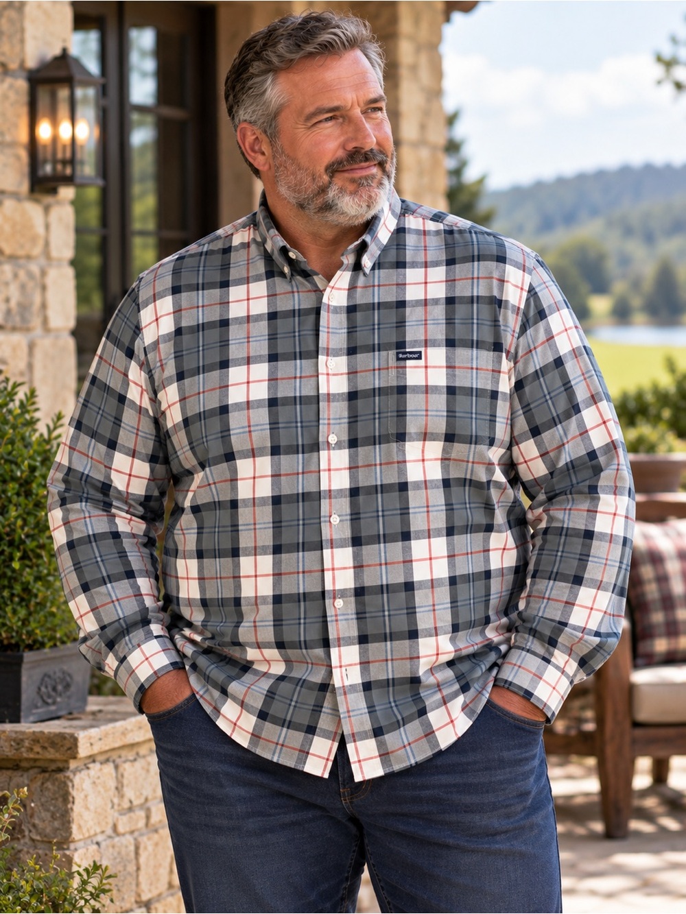 Barbour Laggon 3XL Bleached Pine Tartan 100% Cotton Shirt NWT